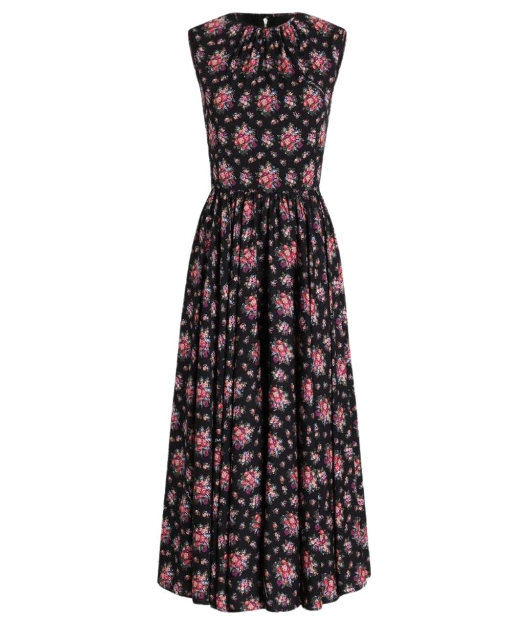 DOLCE&GABBANA Черное шелковое повседневное платье, фото 1