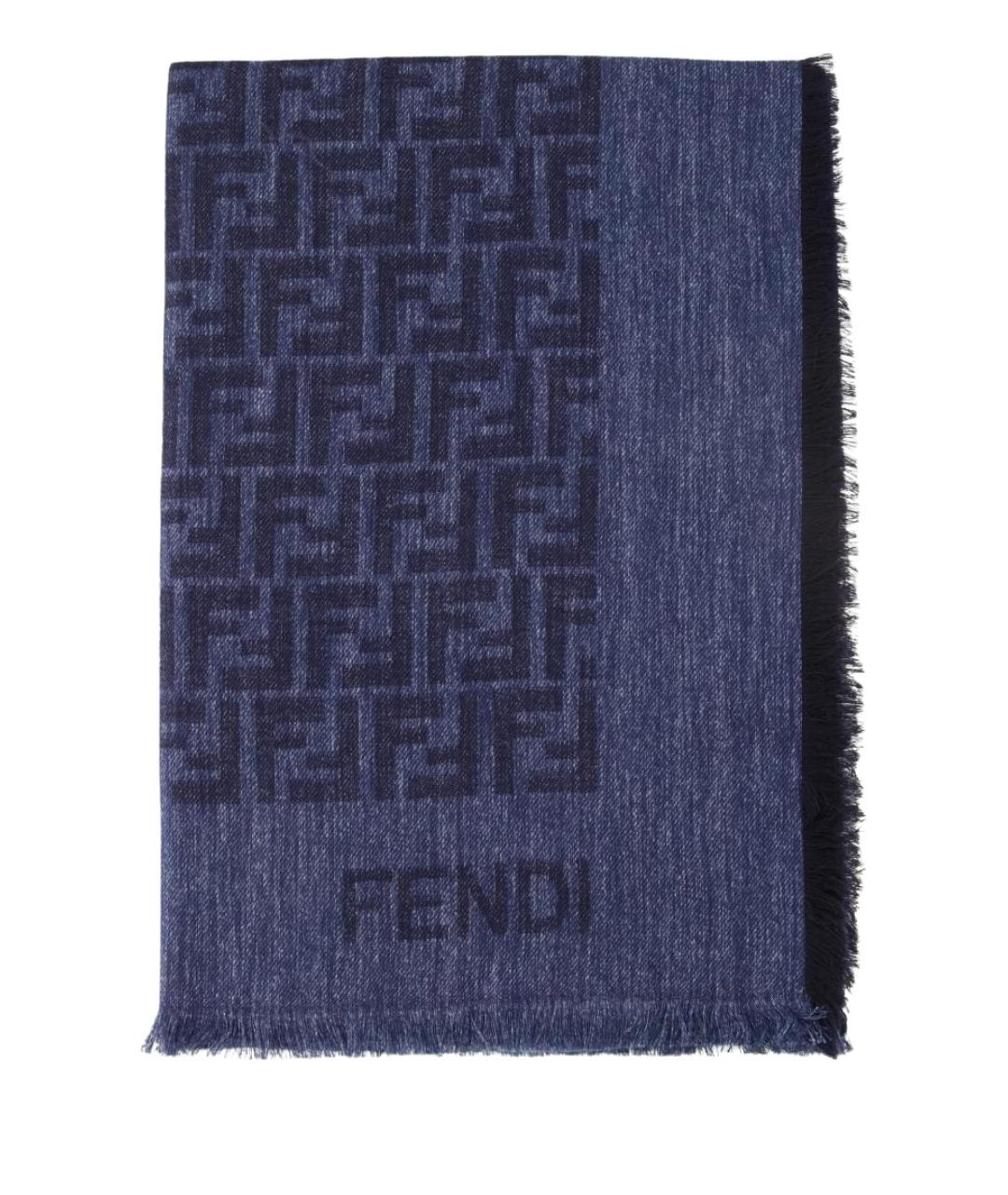 FENDI Темно-синий шарф, фото 1