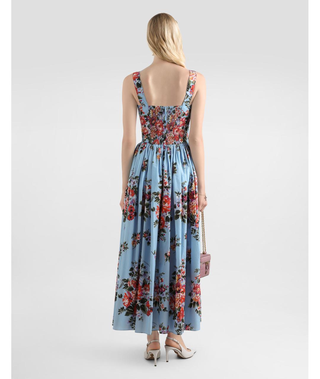 DOLCE&GABBANA Голубой хлопковый сарафан, фото 3