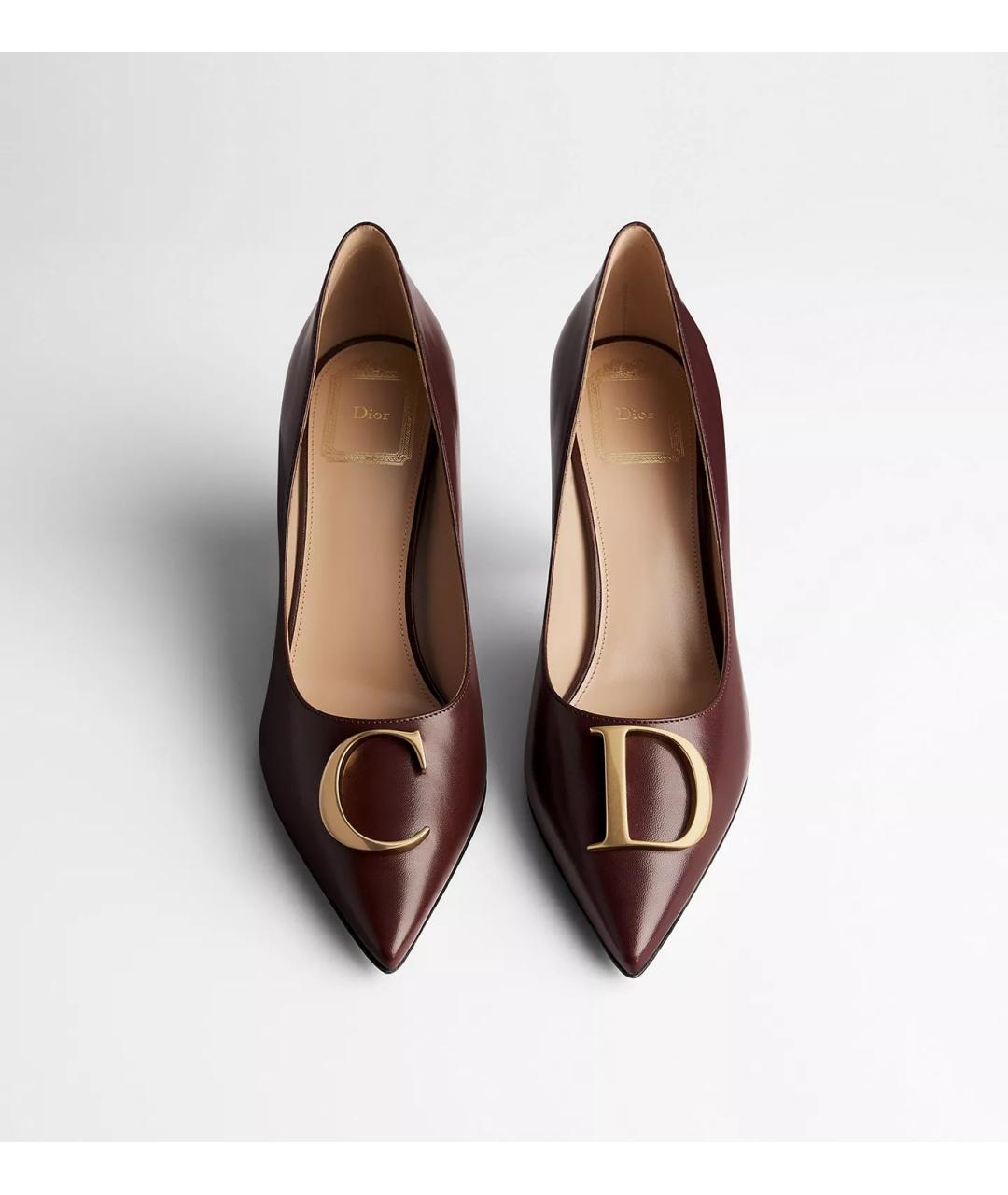 CHRISTIAN DIOR Бордовые кожаные туфли, фото 2