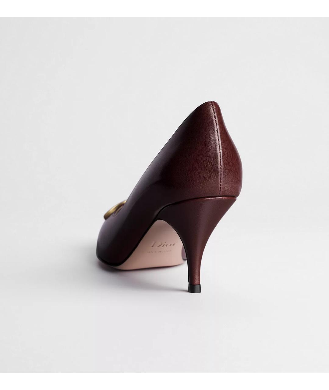 CHRISTIAN DIOR Бордовые кожаные туфли, фото 3