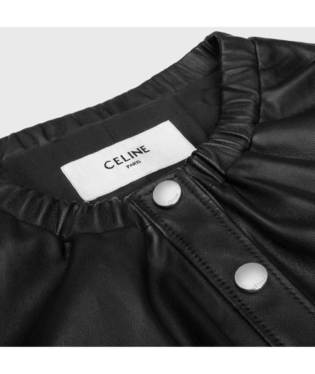 CELINE Черная кожаная куртка, фото 3