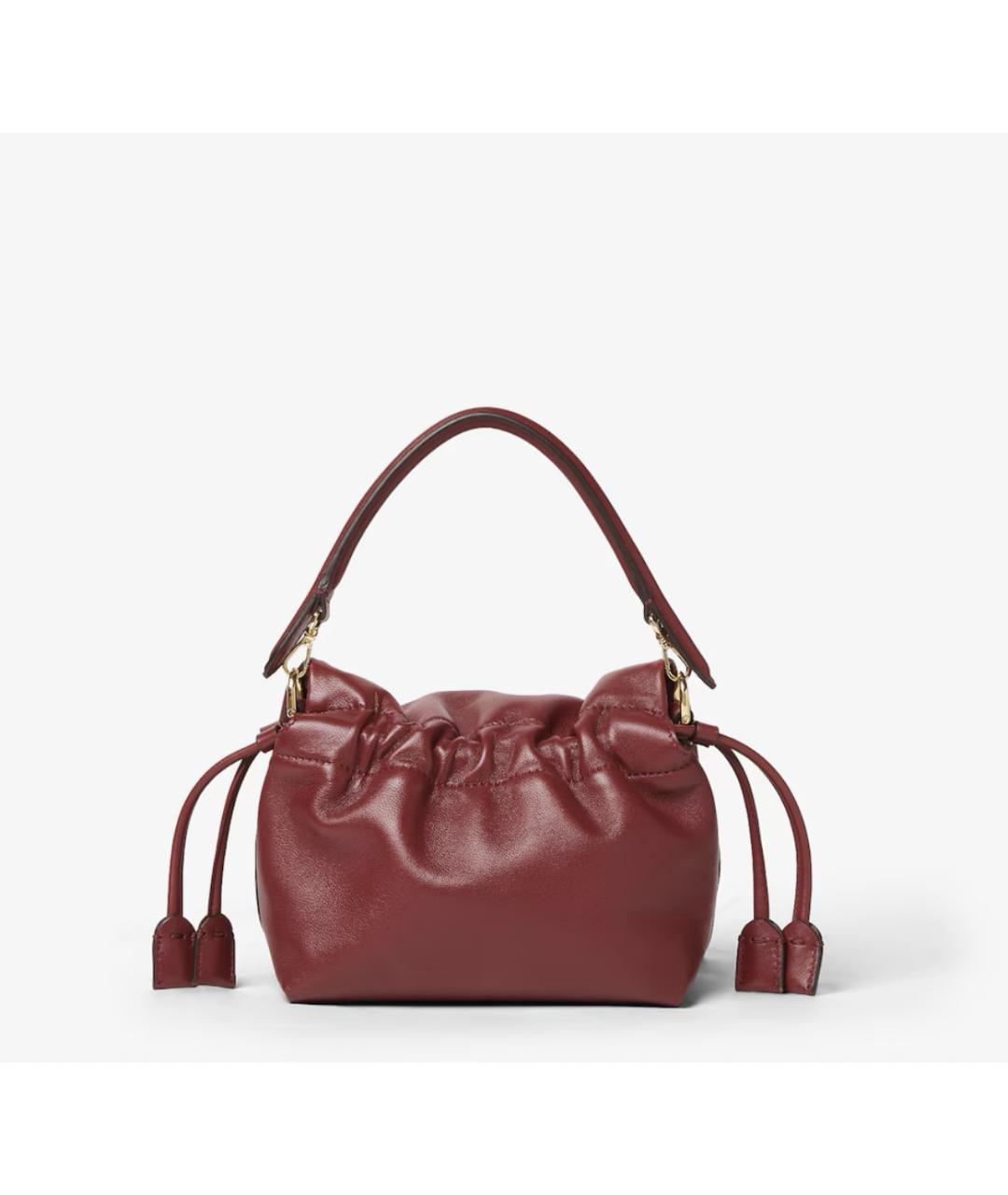 FENDI Бордовая кожаная сумка через плечо, фото 3