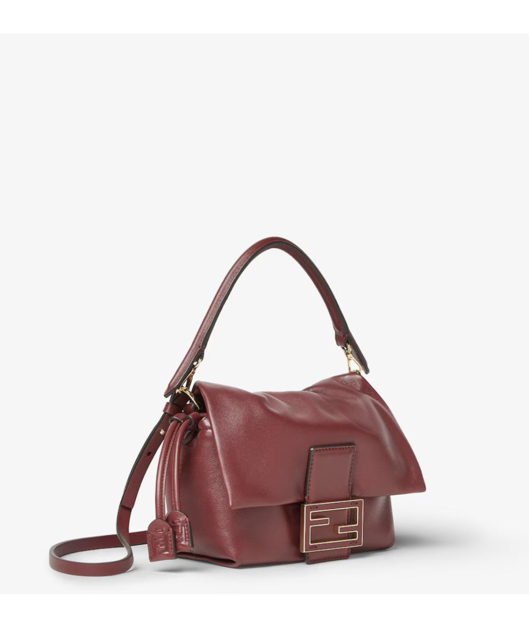 FENDI Бордовая кожаная сумка через плечо, фото 2