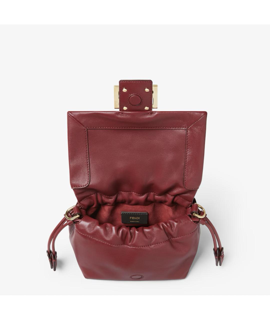 FENDI Бордовая кожаная сумка через плечо, фото 4