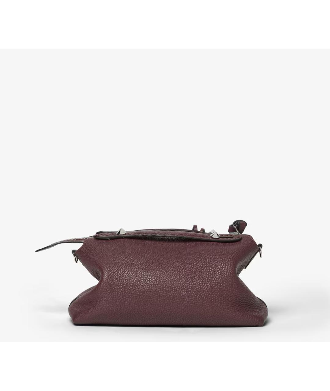 FENDI Бордовая кожаная сумка через плечо, фото 4