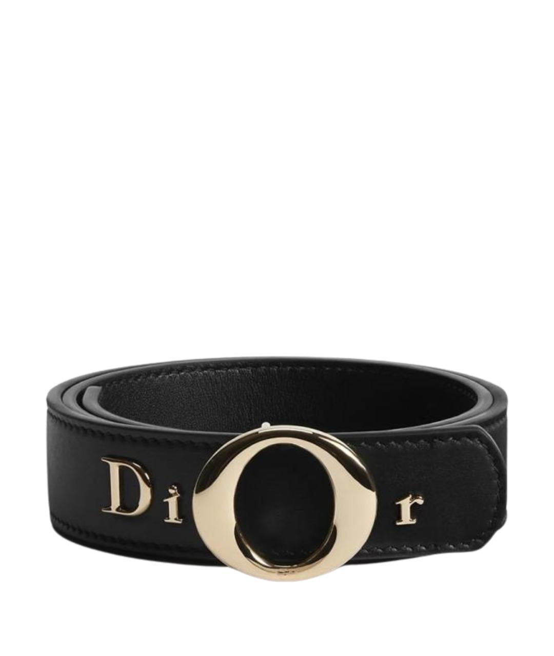 CHRISTIAN DIOR Черный кожаный ремень, фото 1