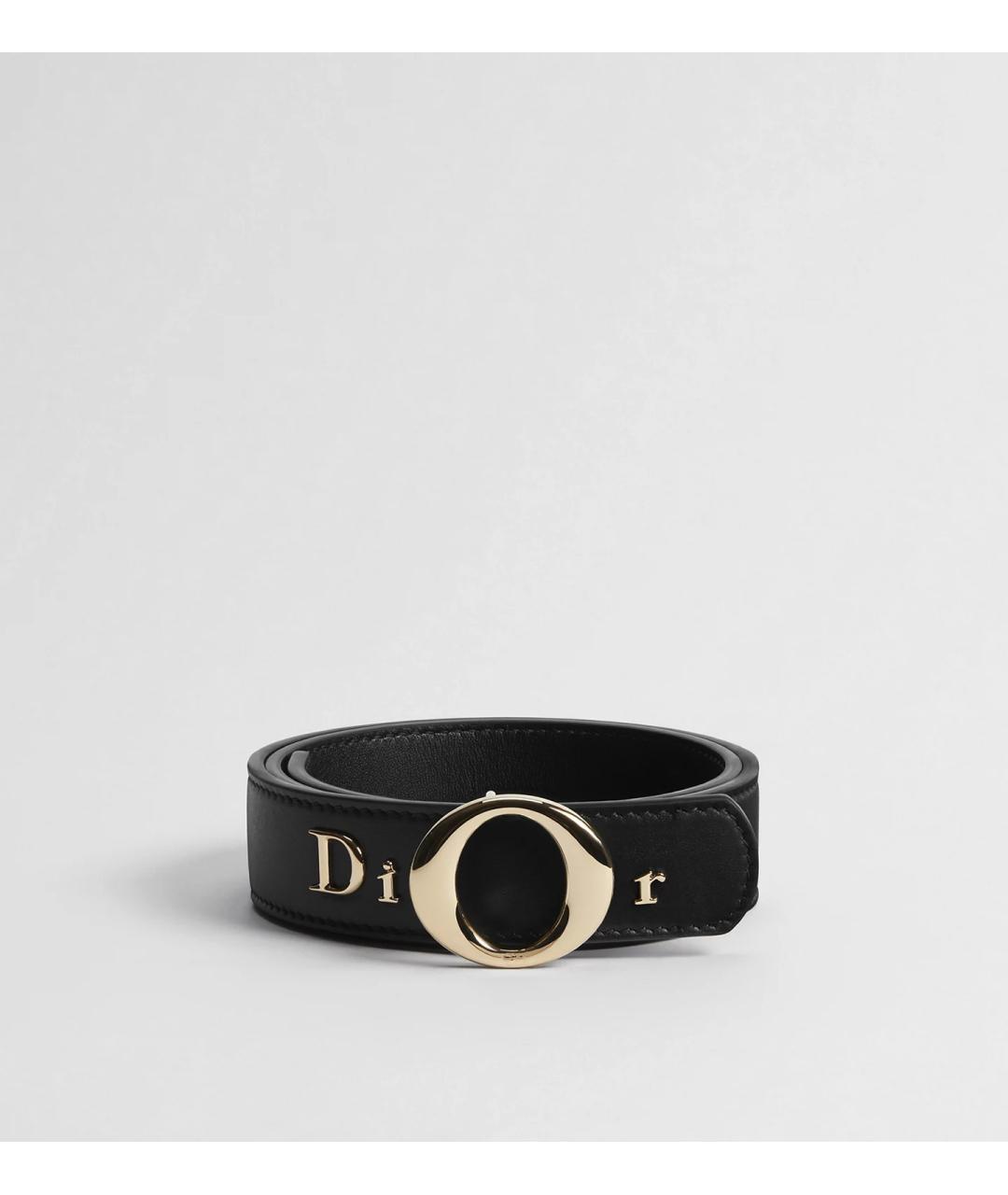 CHRISTIAN DIOR Черный кожаный ремень, фото 5