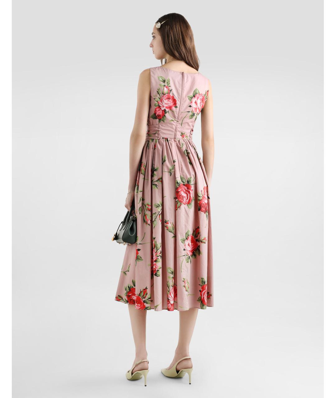 DOLCE&GABBANA Мульти хлопковое повседневное платье, фото 3