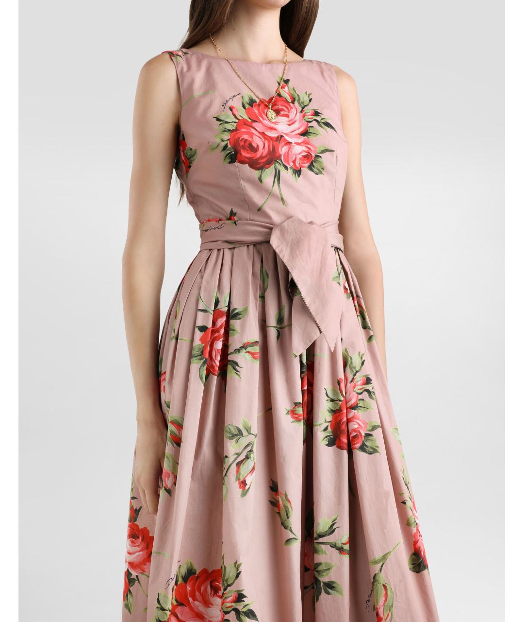 DOLCE&GABBANA Мульти хлопковое повседневное платье, фото 4