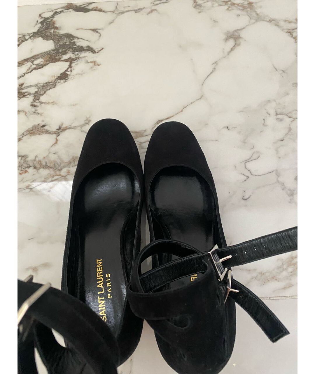 SAINT LAURENT Черные замшевые туфли, фото 3
