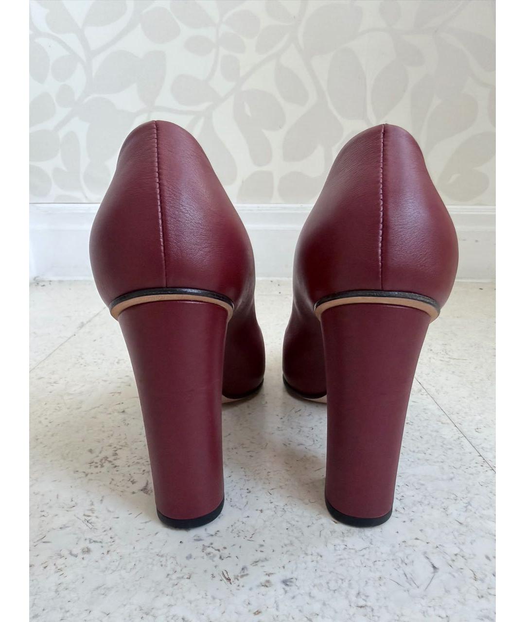 GUCCI Бордовые кожаные туфли, фото 3