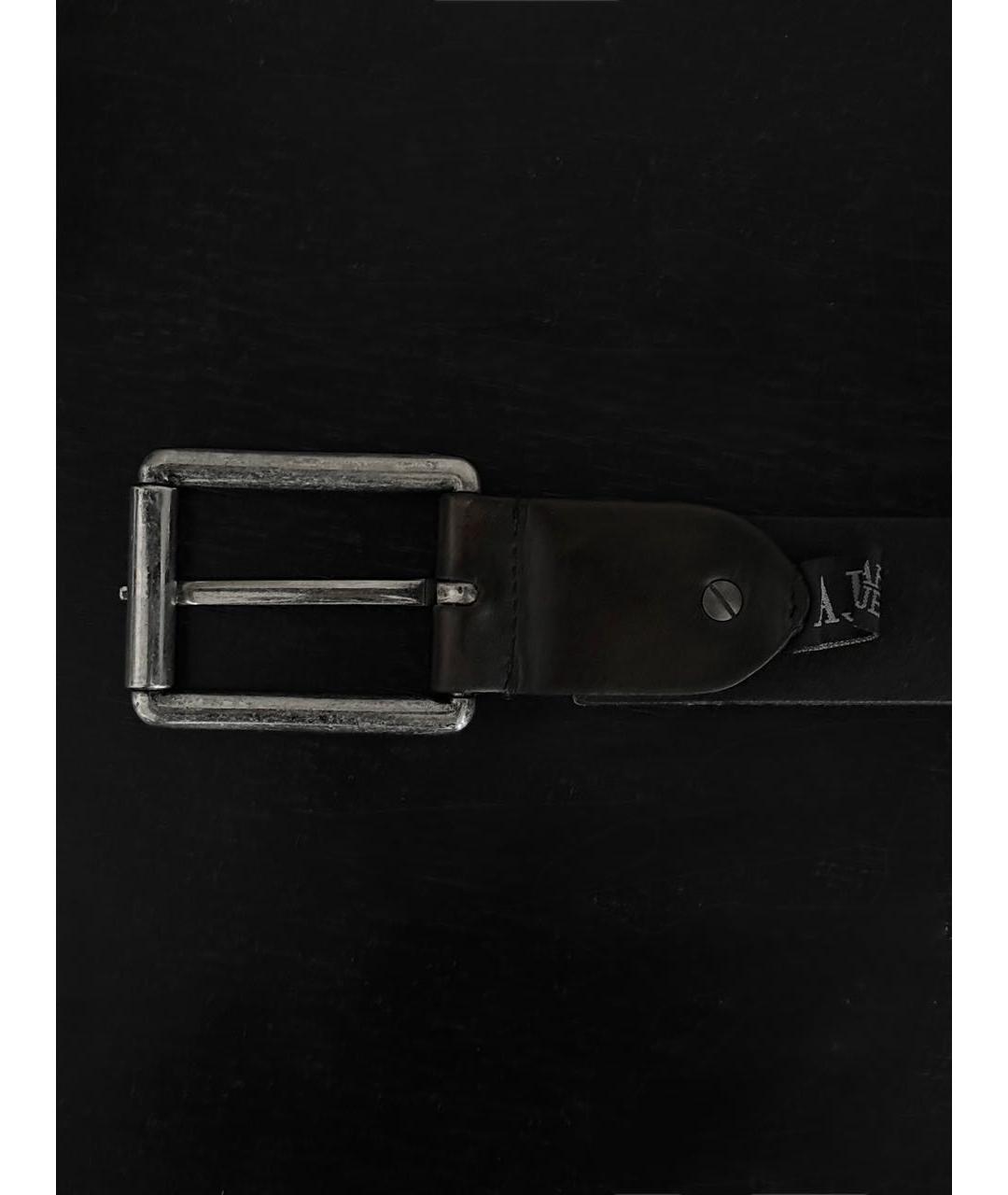 ARMANI JEANS Черный кожаный ремень, фото 2