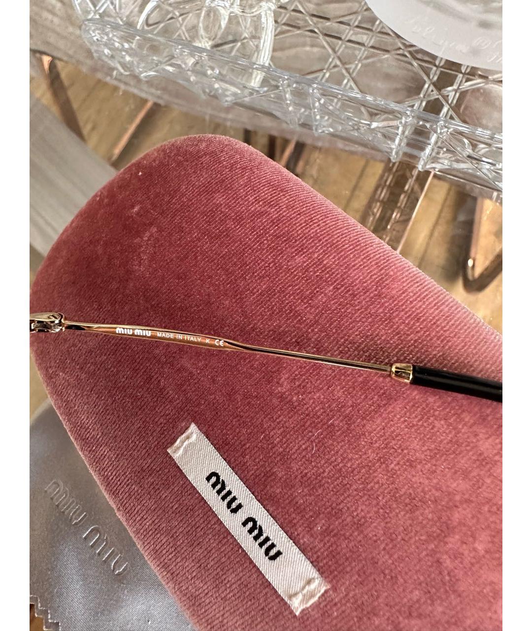 MIU MIU Золотые металлические солнцезащитные очки, фото 5