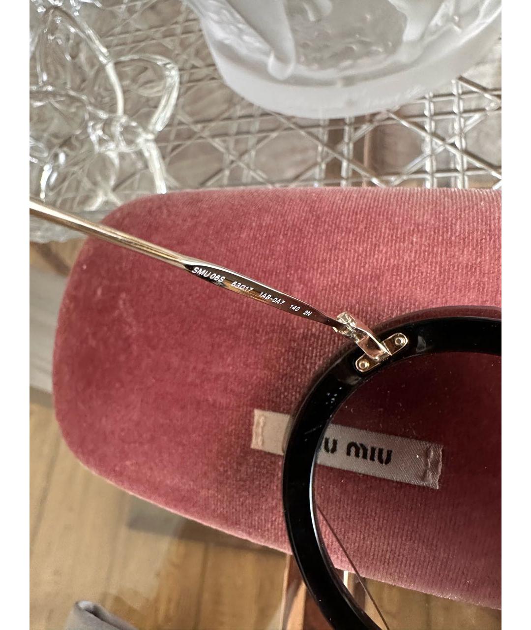 MIU MIU Золотые металлические солнцезащитные очки, фото 6