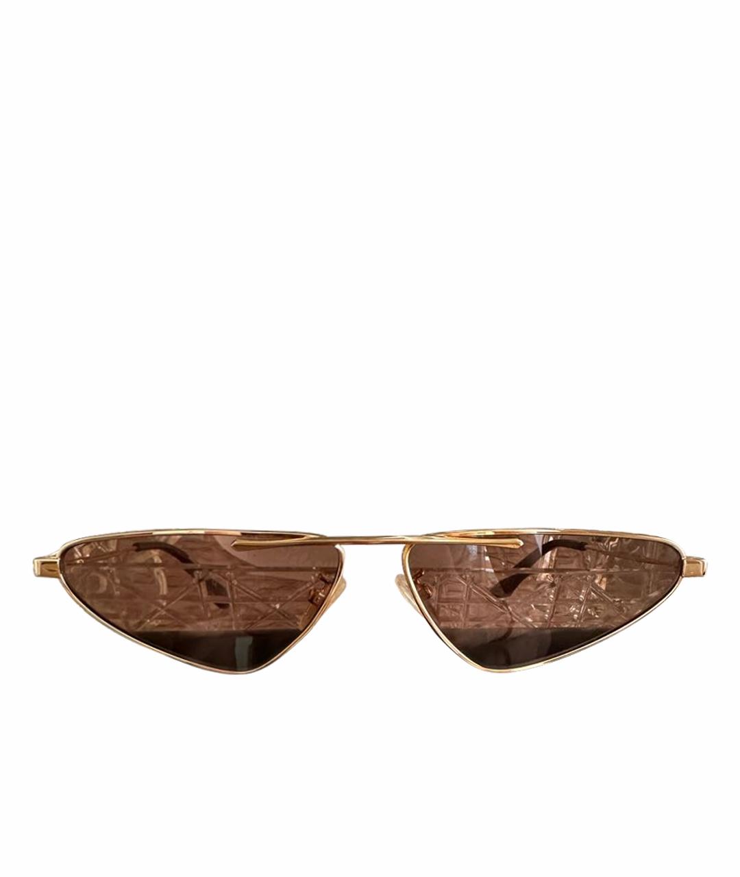 ALEXANDER MCQUEEN Коричневые металлические солнцезащитные очки, фото 1