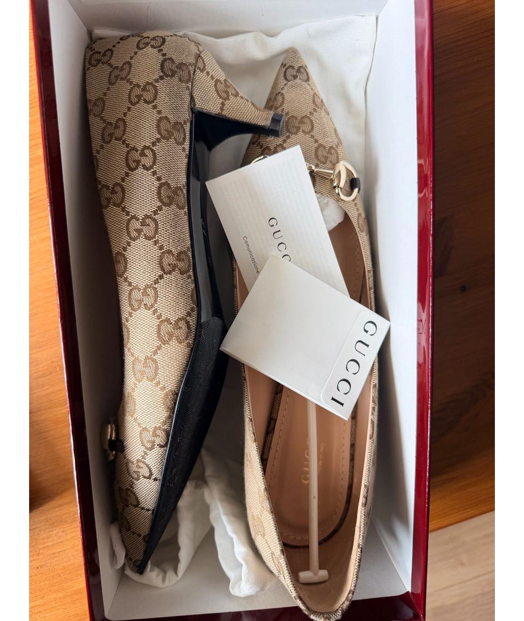 GUCCI Коричневые кожаные туфли, фото 5