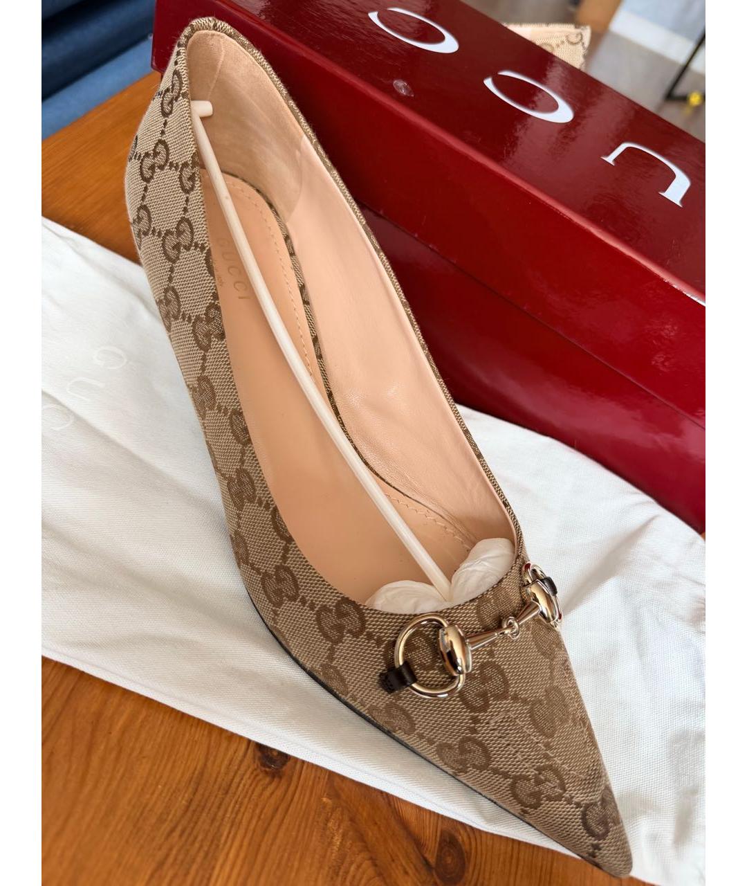 GUCCI Коричневые кожаные туфли, фото 6