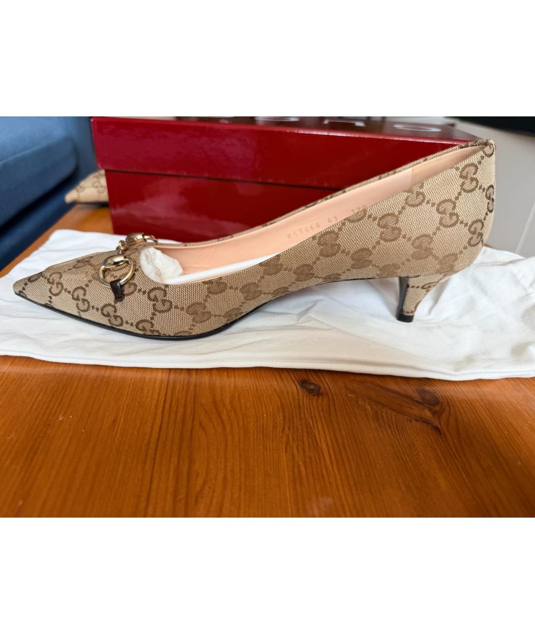 GUCCI Коричневые кожаные туфли, фото 8