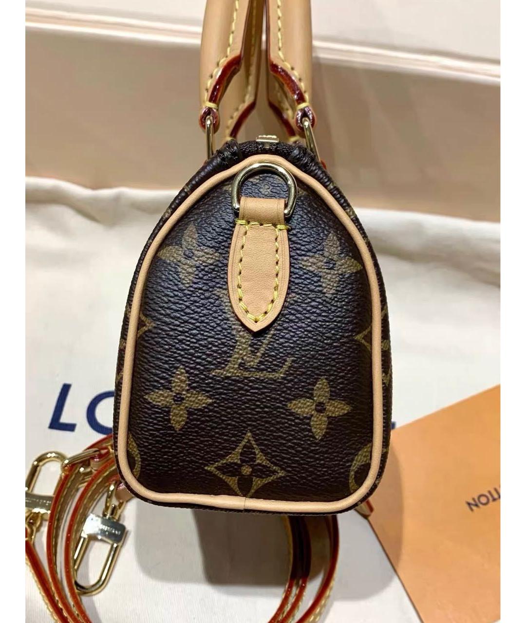 LOUIS VUITTON Коричневая канва сумка с короткими ручками, фото 5