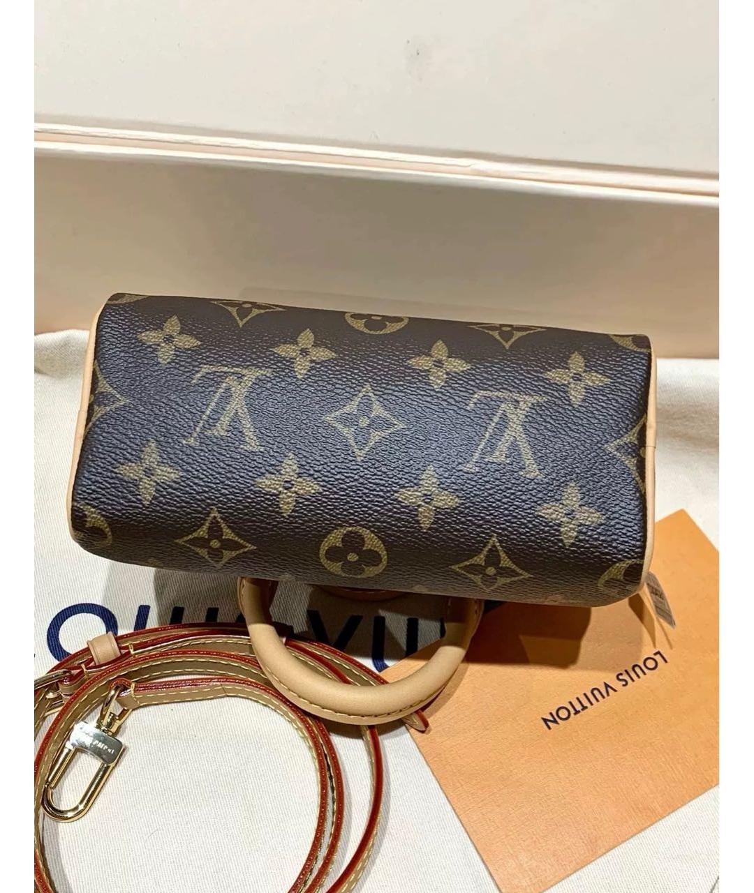 LOUIS VUITTON Коричневая канва сумка с короткими ручками, фото 6