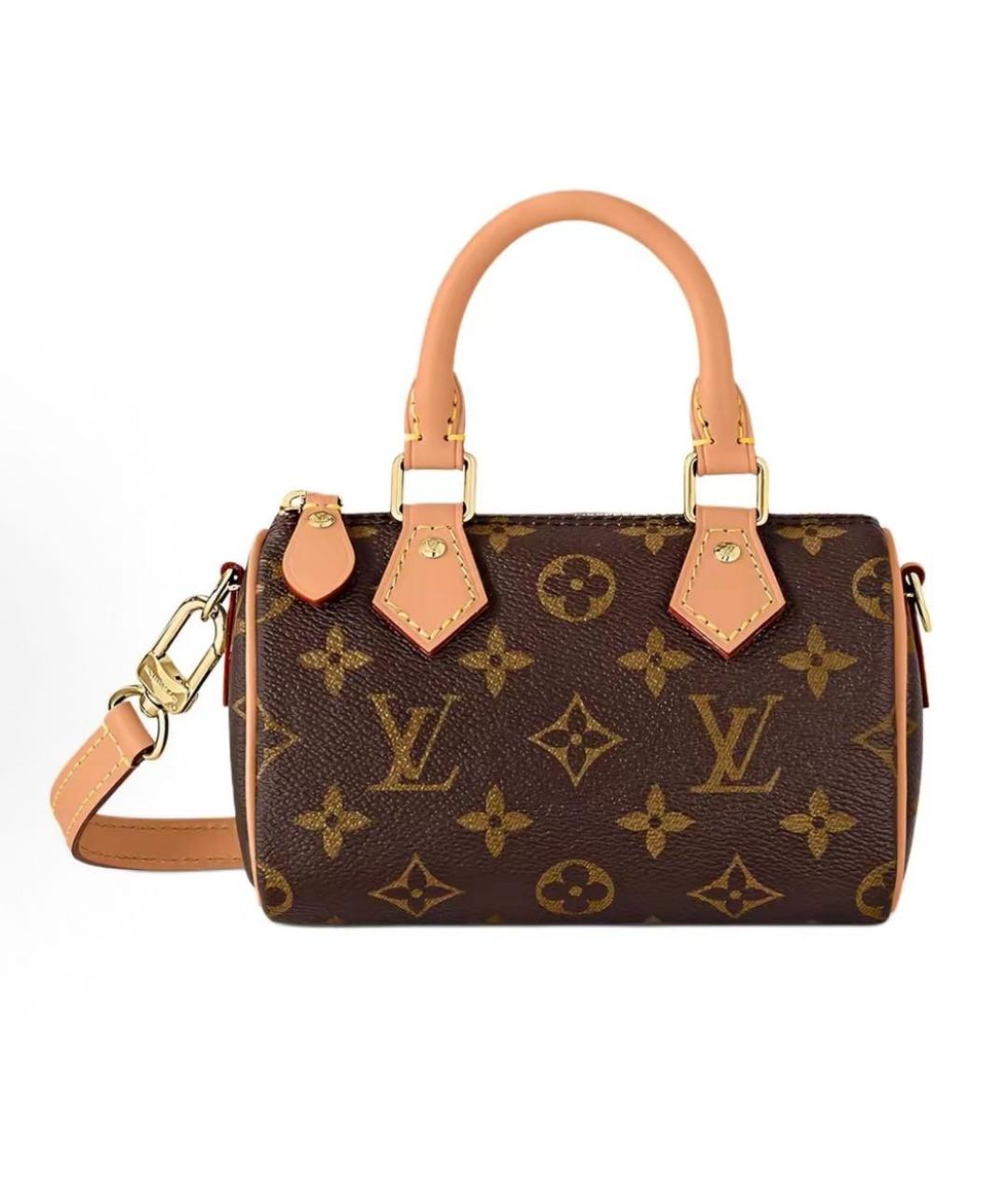 LOUIS VUITTON Коричневая канва сумка с короткими ручками, фото 8