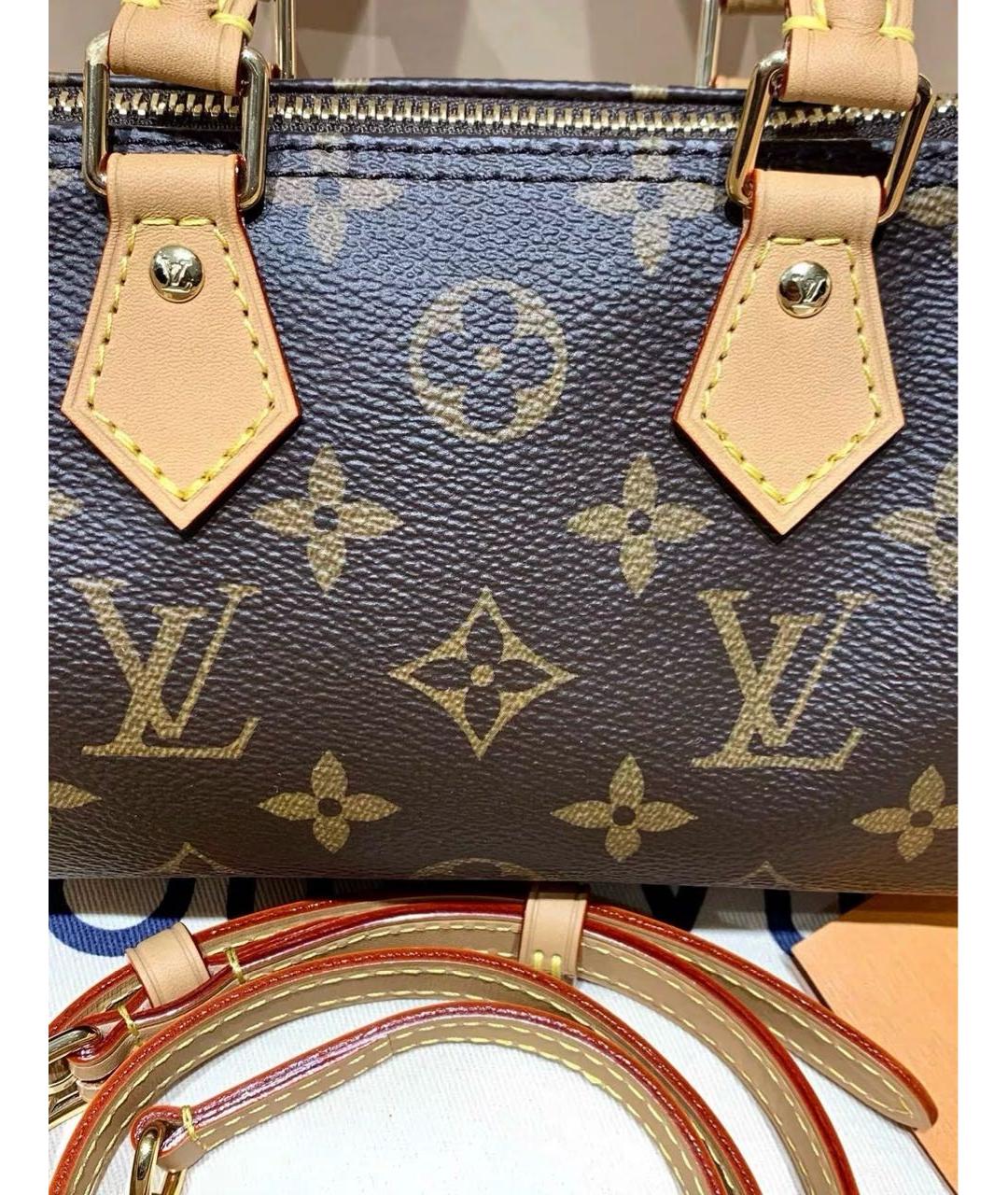 LOUIS VUITTON Коричневая канва сумка с короткими ручками, фото 4