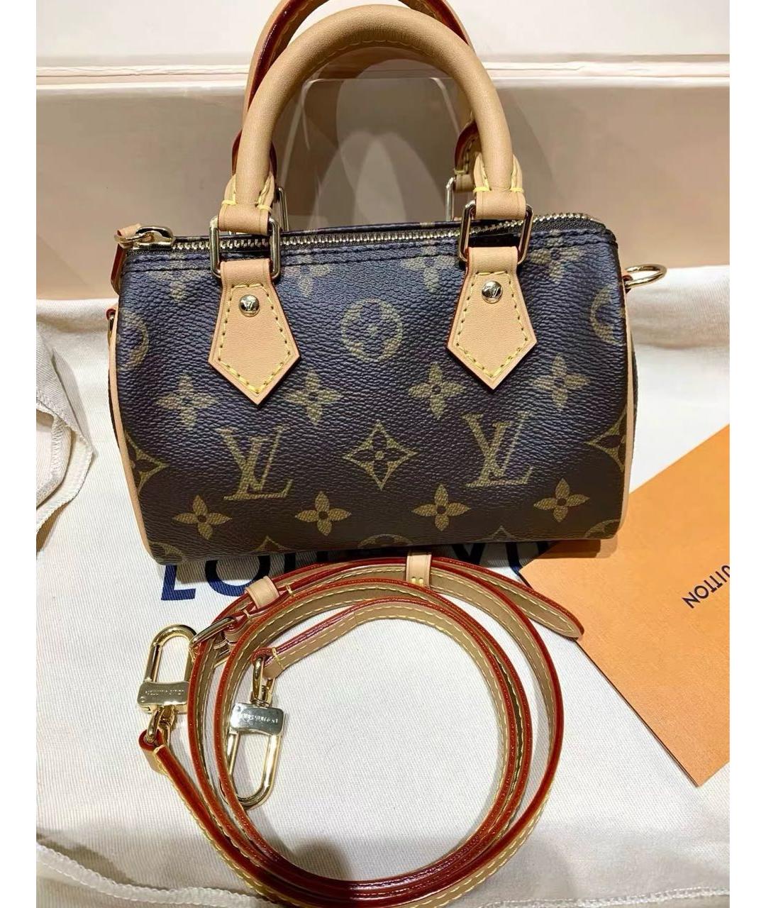 LOUIS VUITTON Коричневая канва сумка с короткими ручками, фото 3
