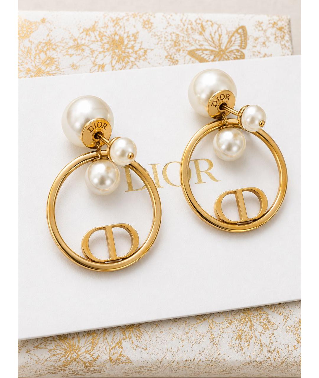 CHRISTIAN DIOR Золотые серьги, фото 2