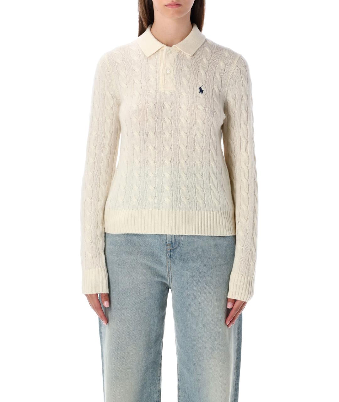 POLO RALPH LAUREN Белый шерстяной джемпер / свитер, фото 1