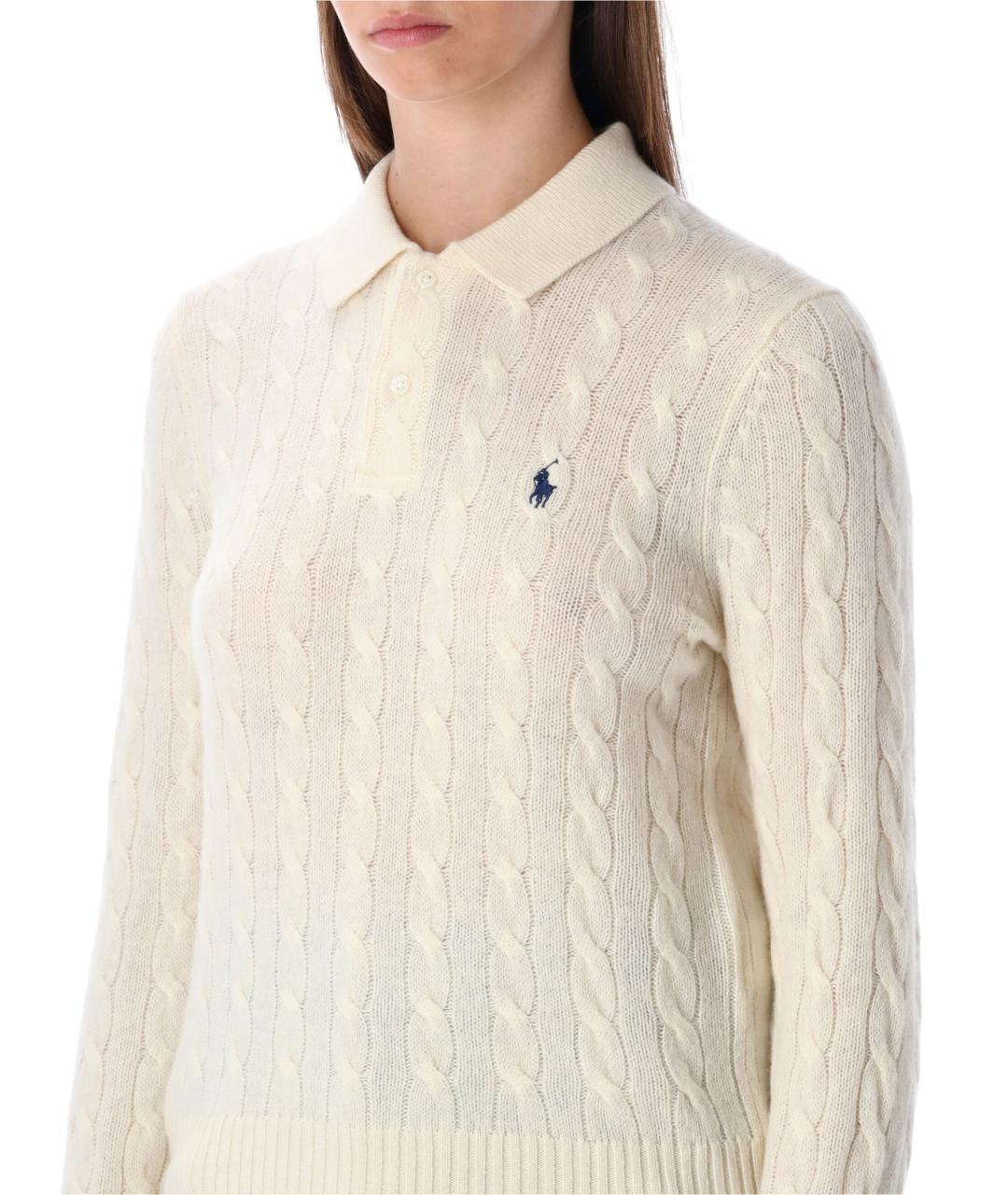 POLO RALPH LAUREN Белый шерстяной джемпер / свитер, фото 3