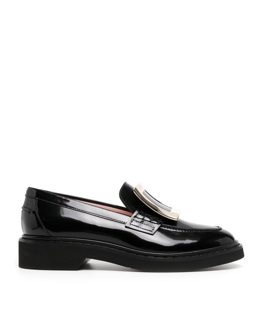 ROGER VIVIER Черные кожаные лоферы, фото 1