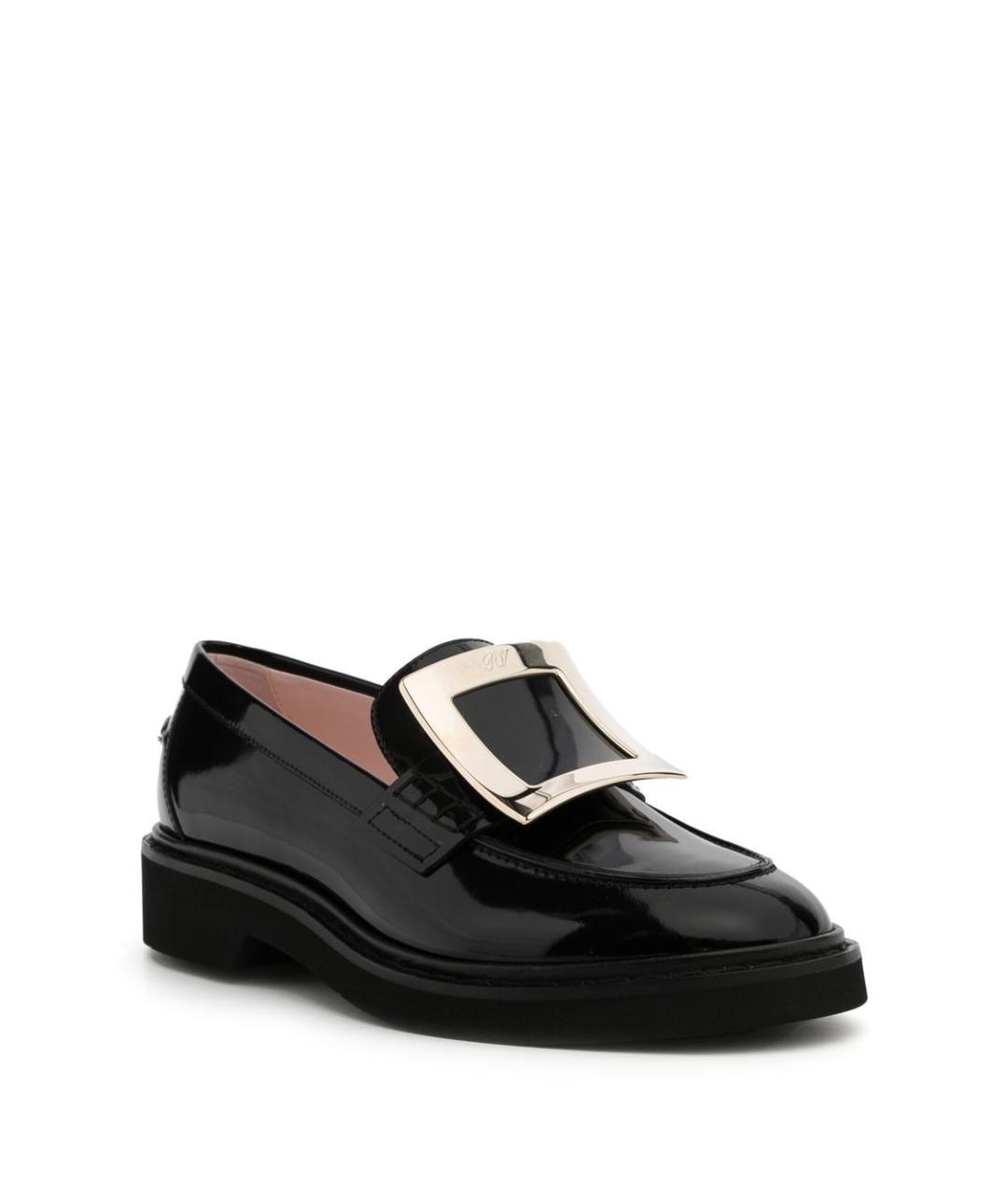 ROGER VIVIER Черные кожаные лоферы, фото 4