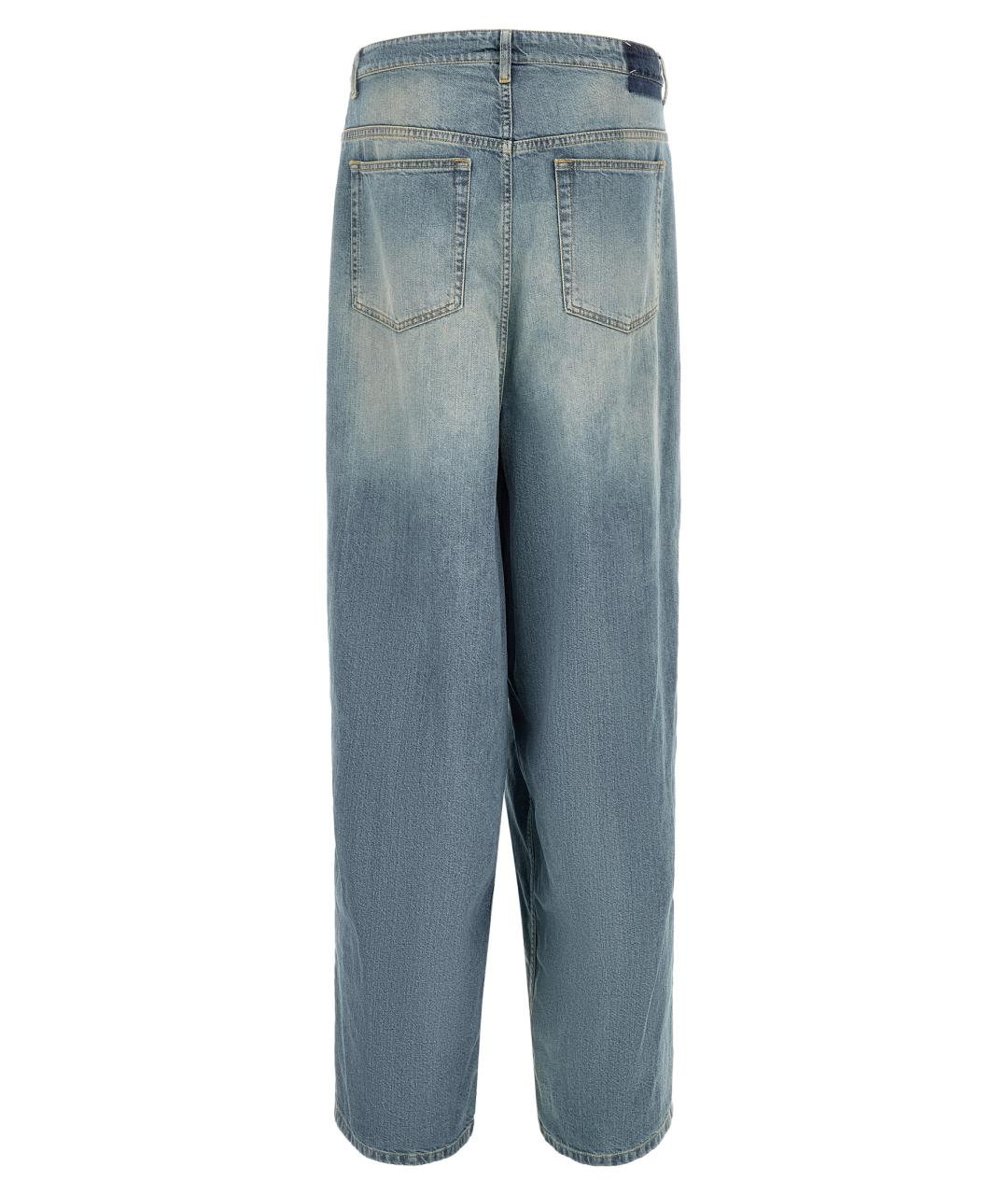 MAISON MARGIELA Голубые хлопковые прямые джинсы, фото 2