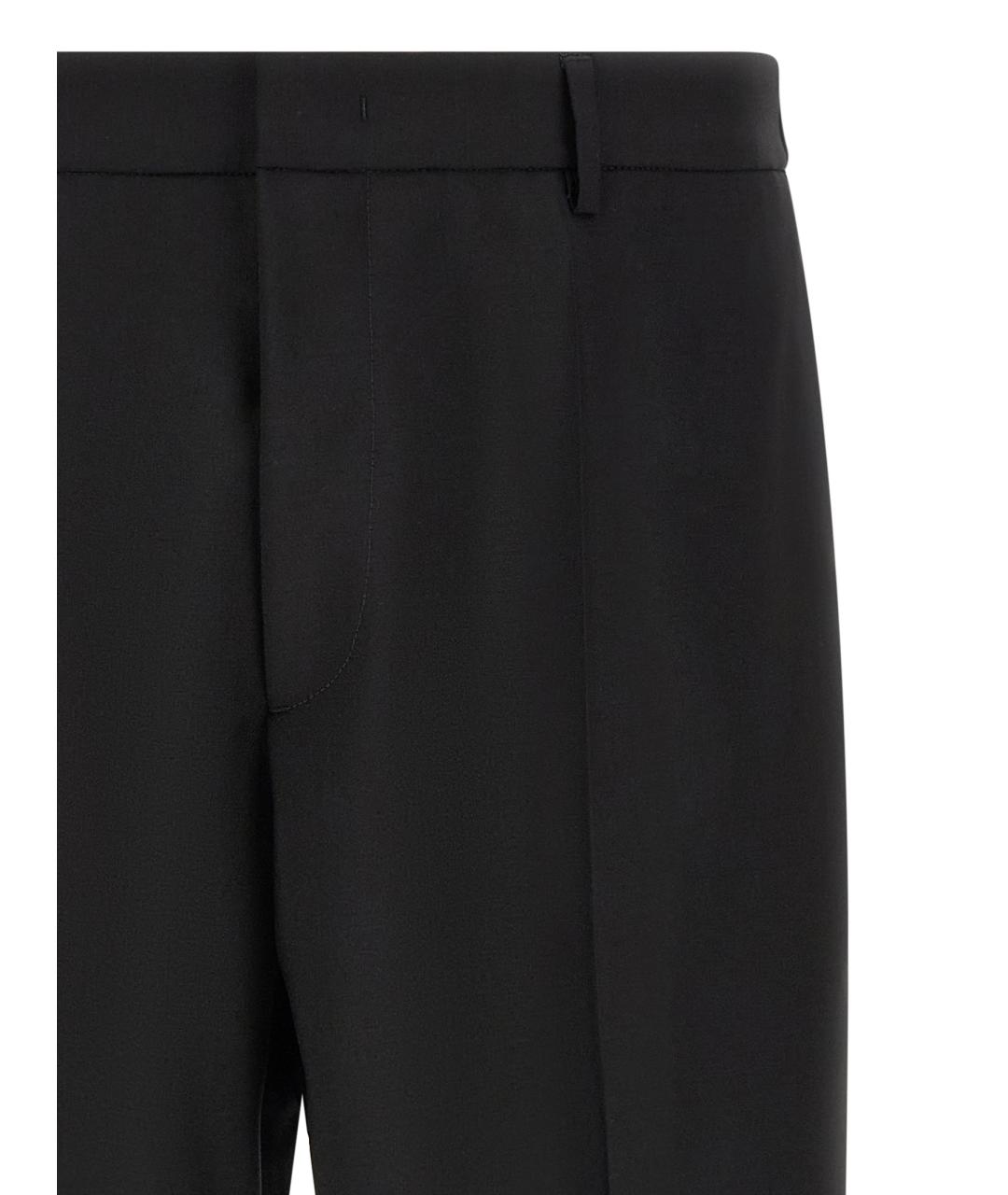 JIL SANDER Черные шерстяные повседневные брюки, фото 3