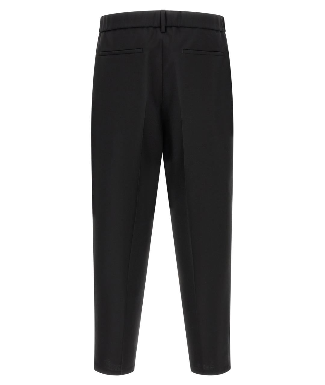 JIL SANDER Черные шерстяные повседневные брюки, фото 2