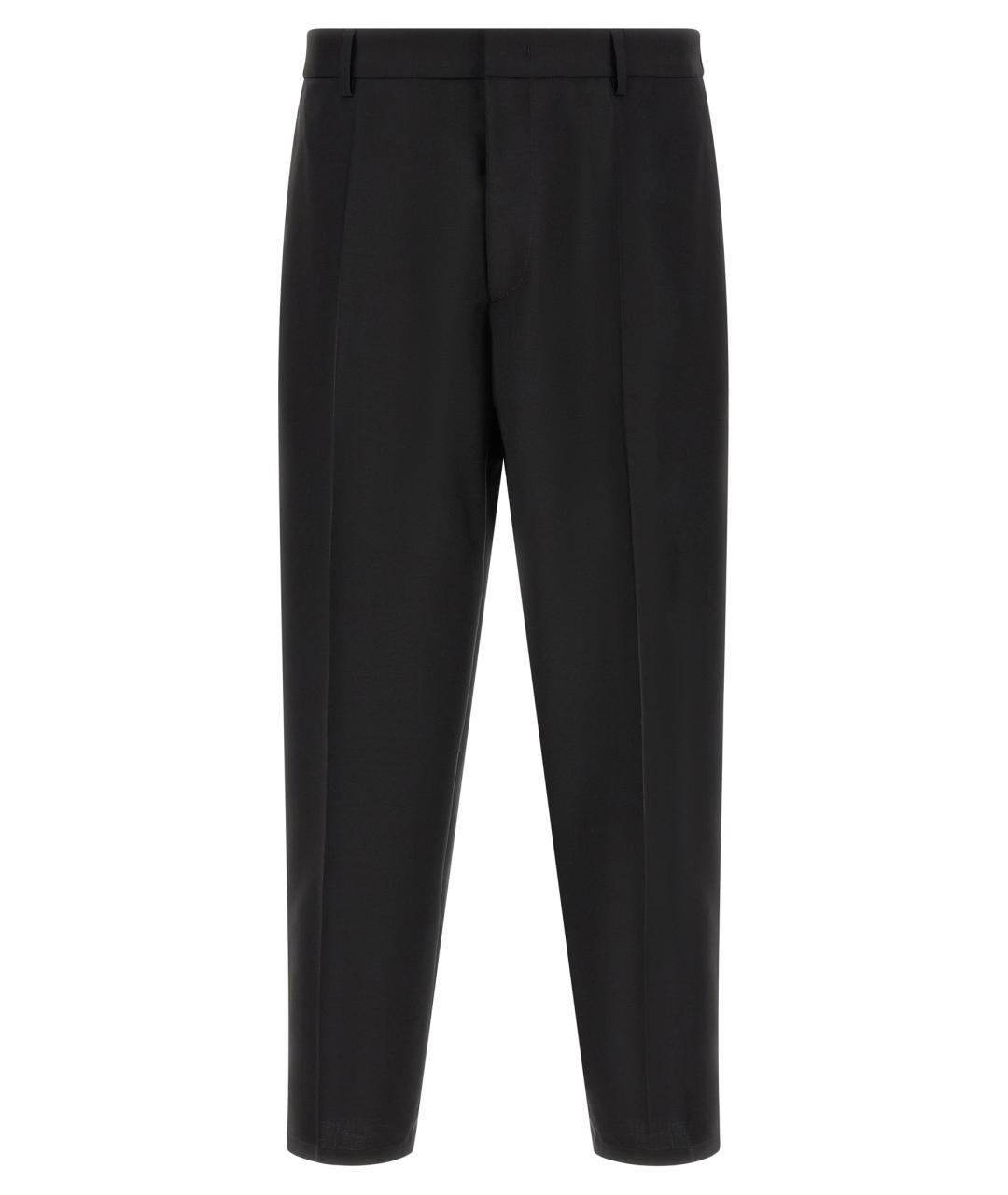 JIL SANDER Черные шерстяные повседневные брюки, фото 1
