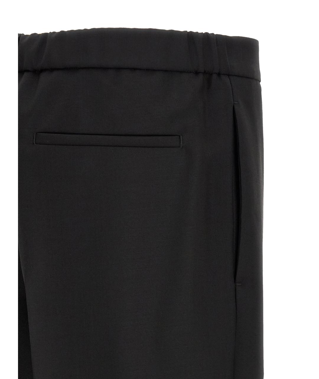 JIL SANDER Черные шерстяные повседневные брюки, фото 4