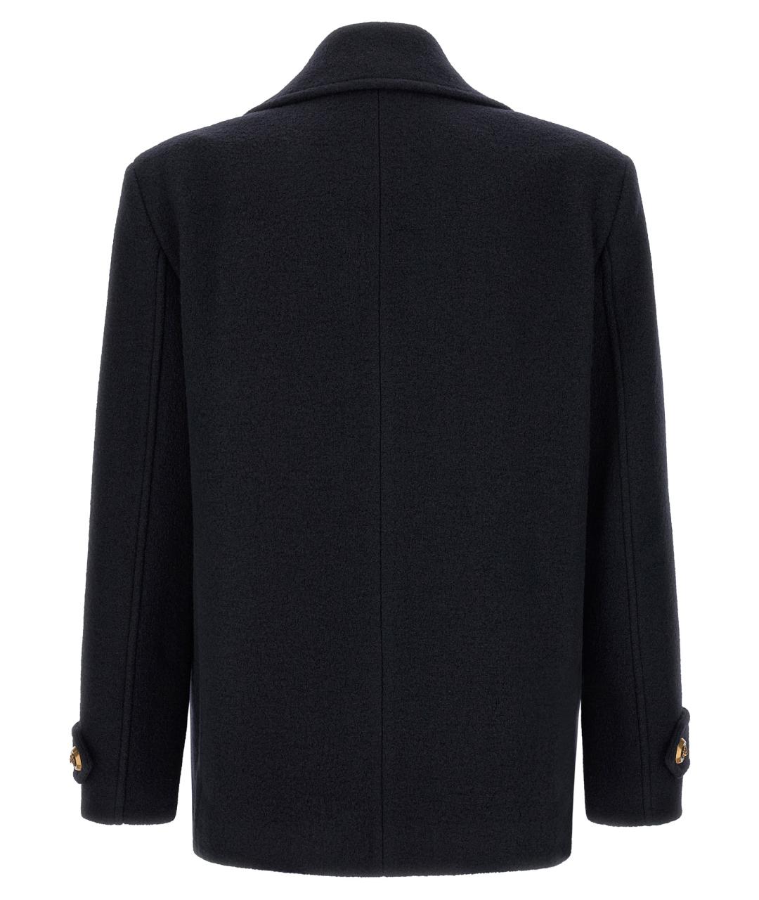 BALMAIN Темно-синее шерстяное пальто, фото 2