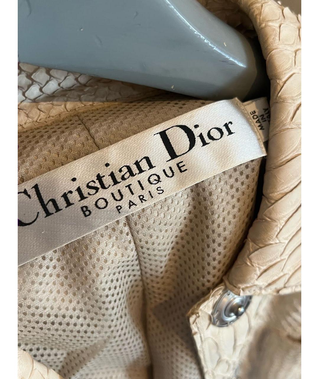 CHRISTIAN DIOR Бежевая куртка из экзотической кожи, фото 3