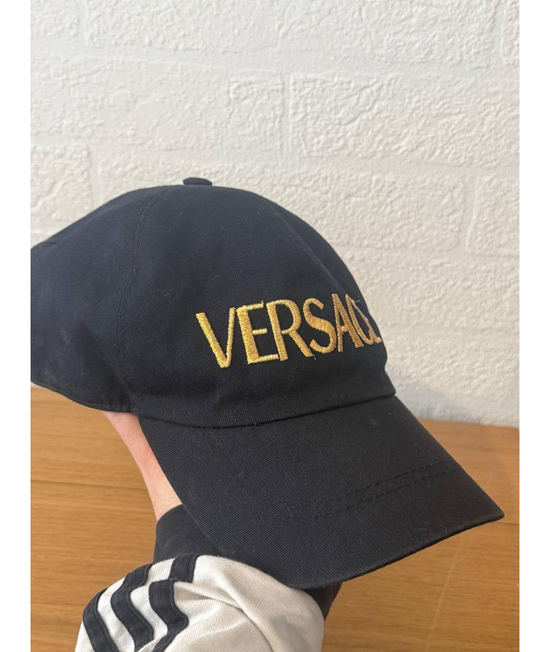 VERSACE Черная хлопковая кепка, фото 2