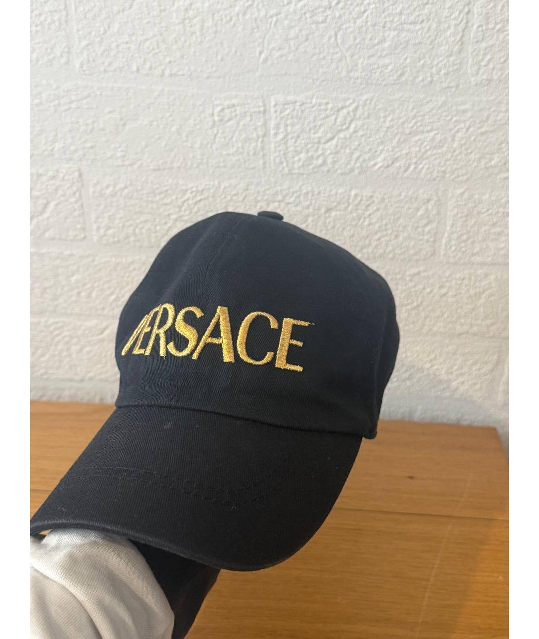 VERSACE Черная хлопковая кепка, фото 3