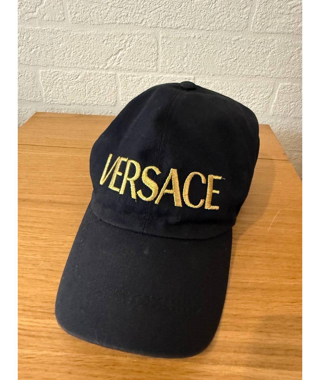 VERSACE Черная хлопковая кепка, фото 5
