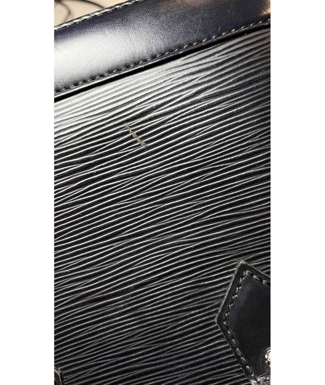 LOUIS VUITTON Черная кожаная сумка с короткими ручками, фото 8