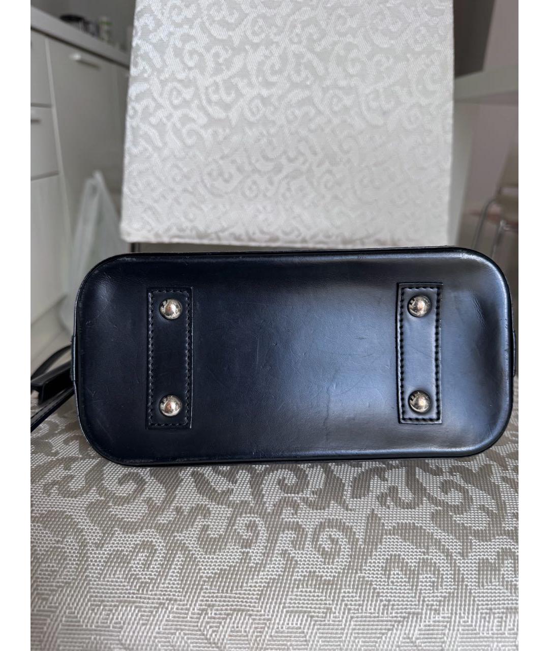 LOUIS VUITTON Черная кожаная сумка с короткими ручками, фото 6