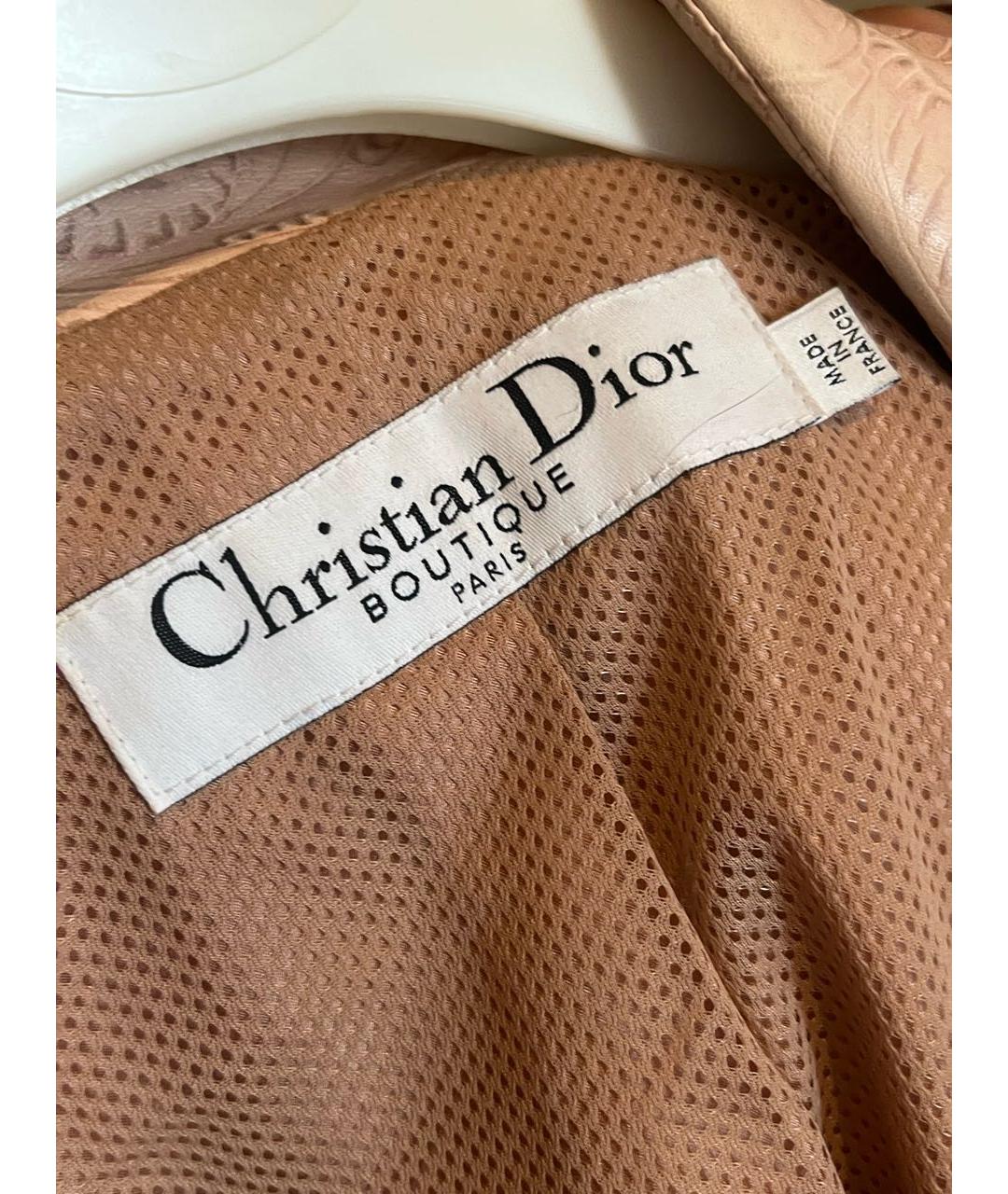 CHRISTIAN DIOR Бежевая кожаная куртка, фото 3
