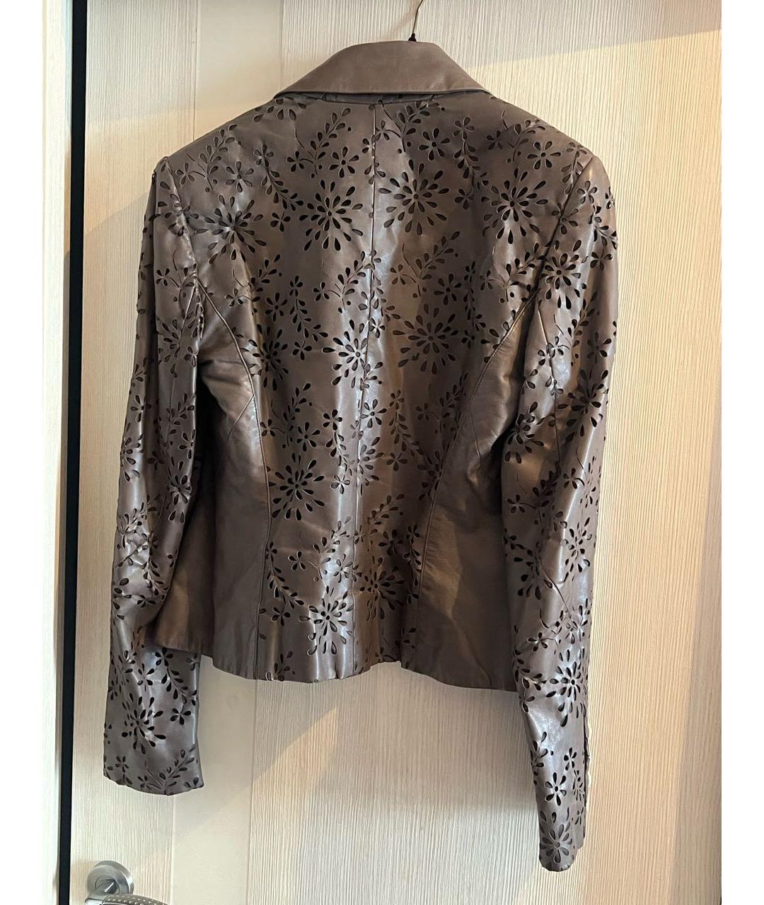 CHRISTIAN DIOR Серая кожаная куртка, фото 2