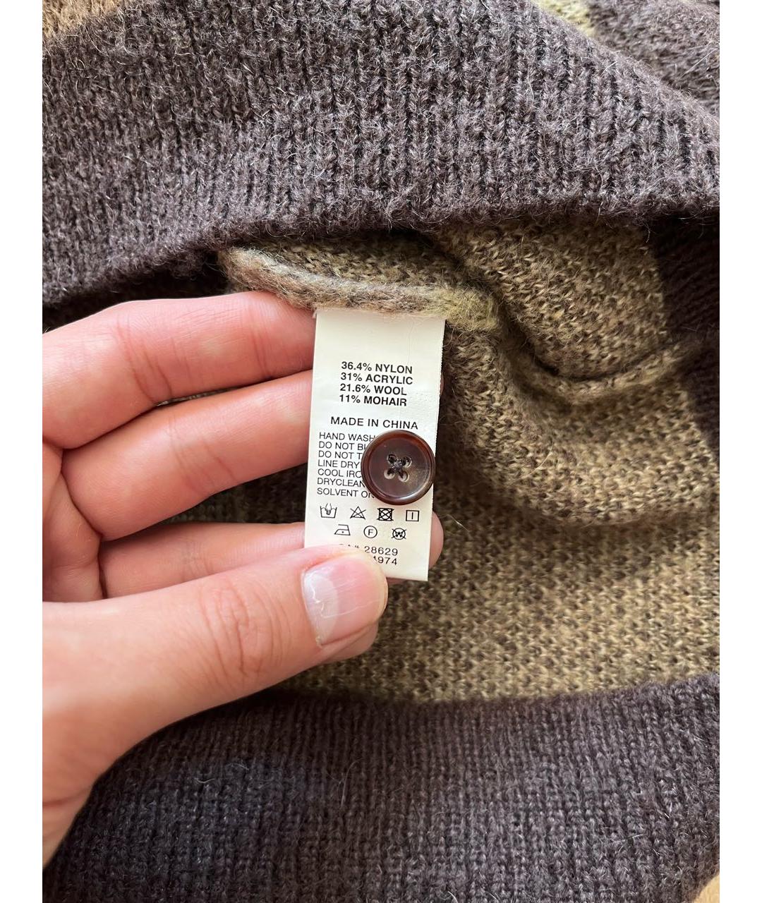 STUSSY Коричневая шерстяная жилетка, фото 4