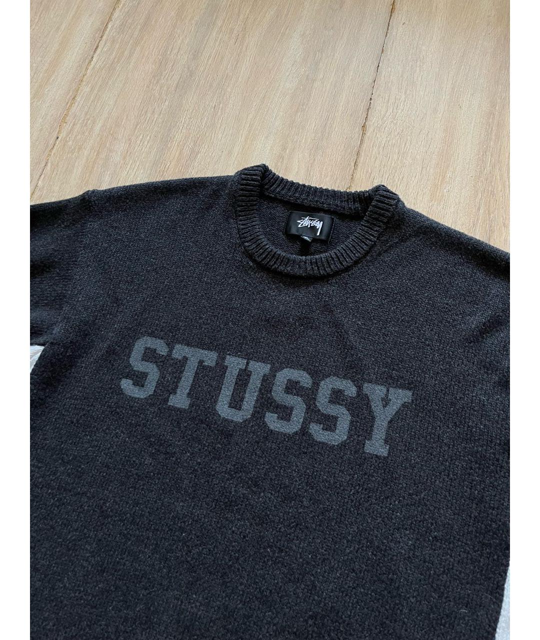 STUSSY Антрацитовый хлопковый джемпер / свитер, фото 3