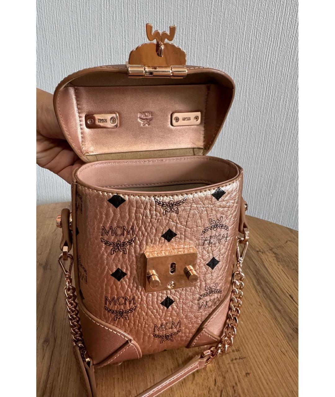 MCM Золотая сумка через плечо, фото 3